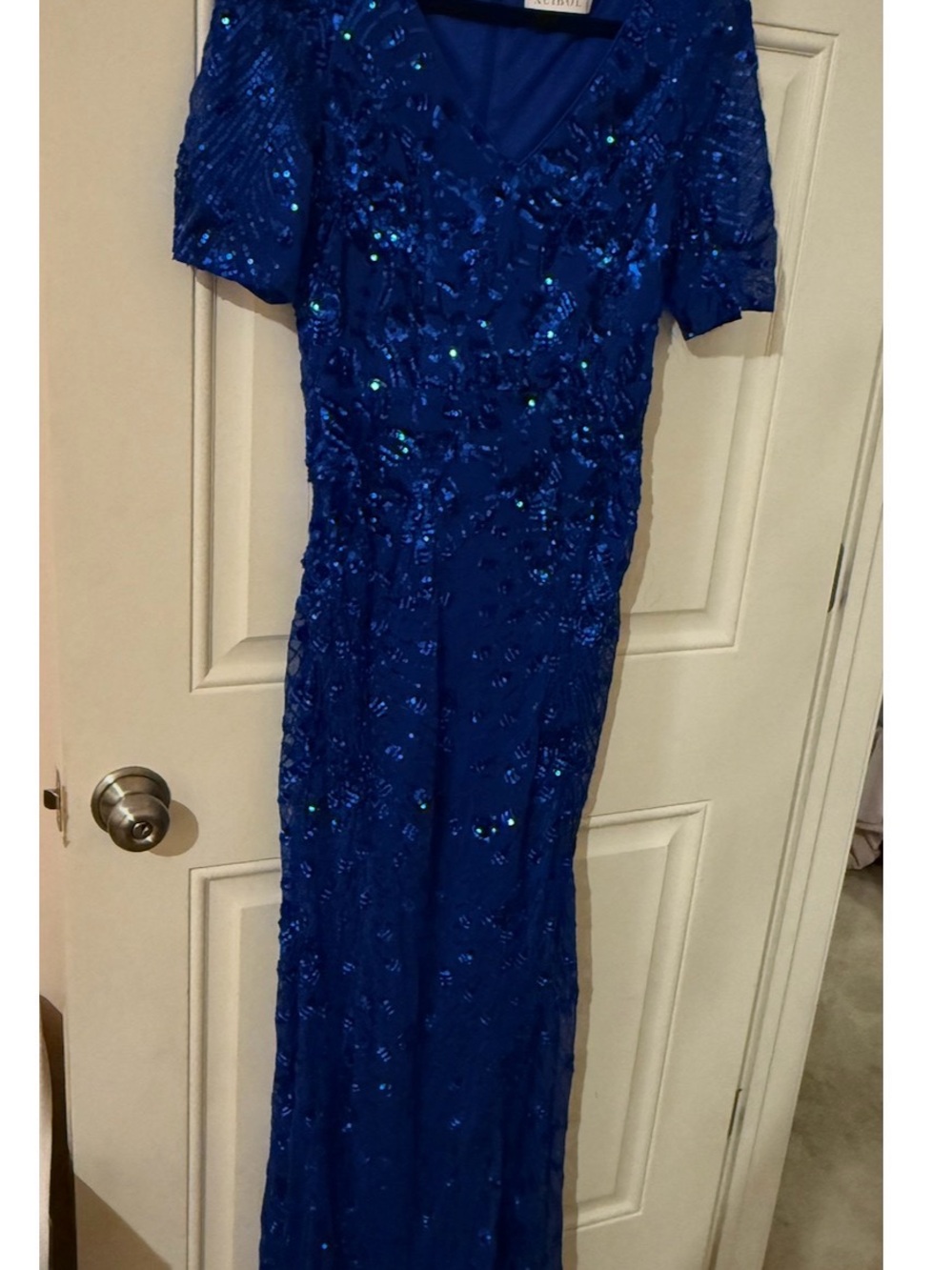Elegant Sequin Evening Gown in Royal Blue
